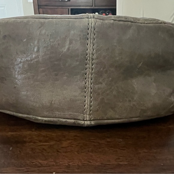 L.A.M.B Taupe Leather Saddle Hobo Purse Hand Bag - Picture 6 of 14
